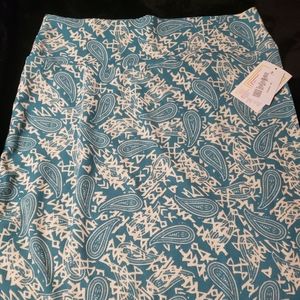 LuLaRoe teal and white cassie skirt